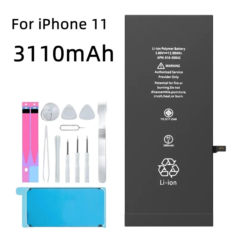 

High Quality Battery For Apple IPhone 5S 5C 6 6S 7 8 plus 11 11 Pro XS max SE XR X 6G Capacity Bateria Free Tools