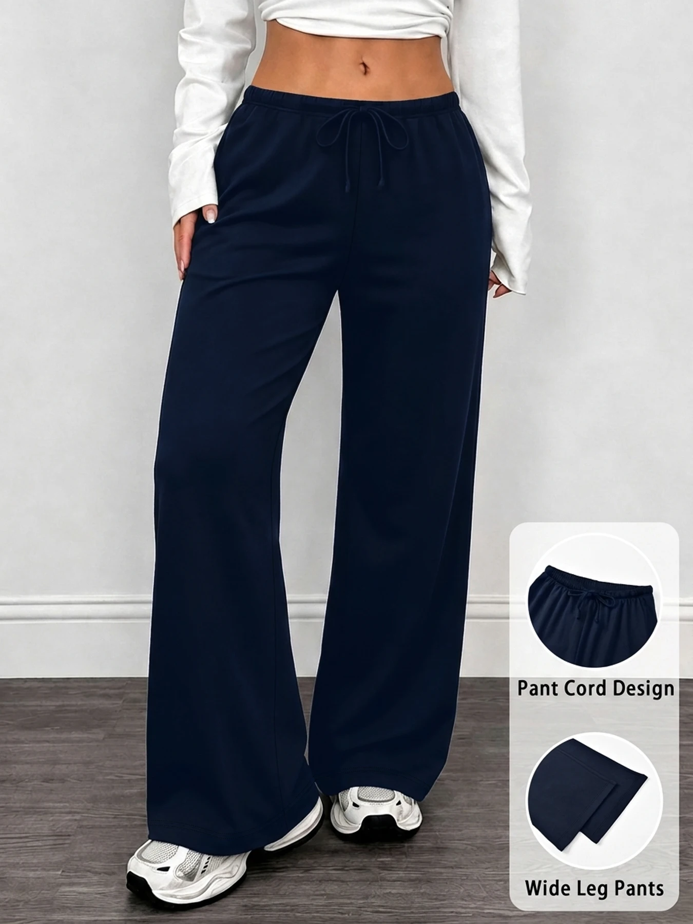 Superweiche Damen-Jogginghose mit Kordelzug, Gerade Geschnittene Trainingshose für Yoga, Laufen & Fitness – Detail 7