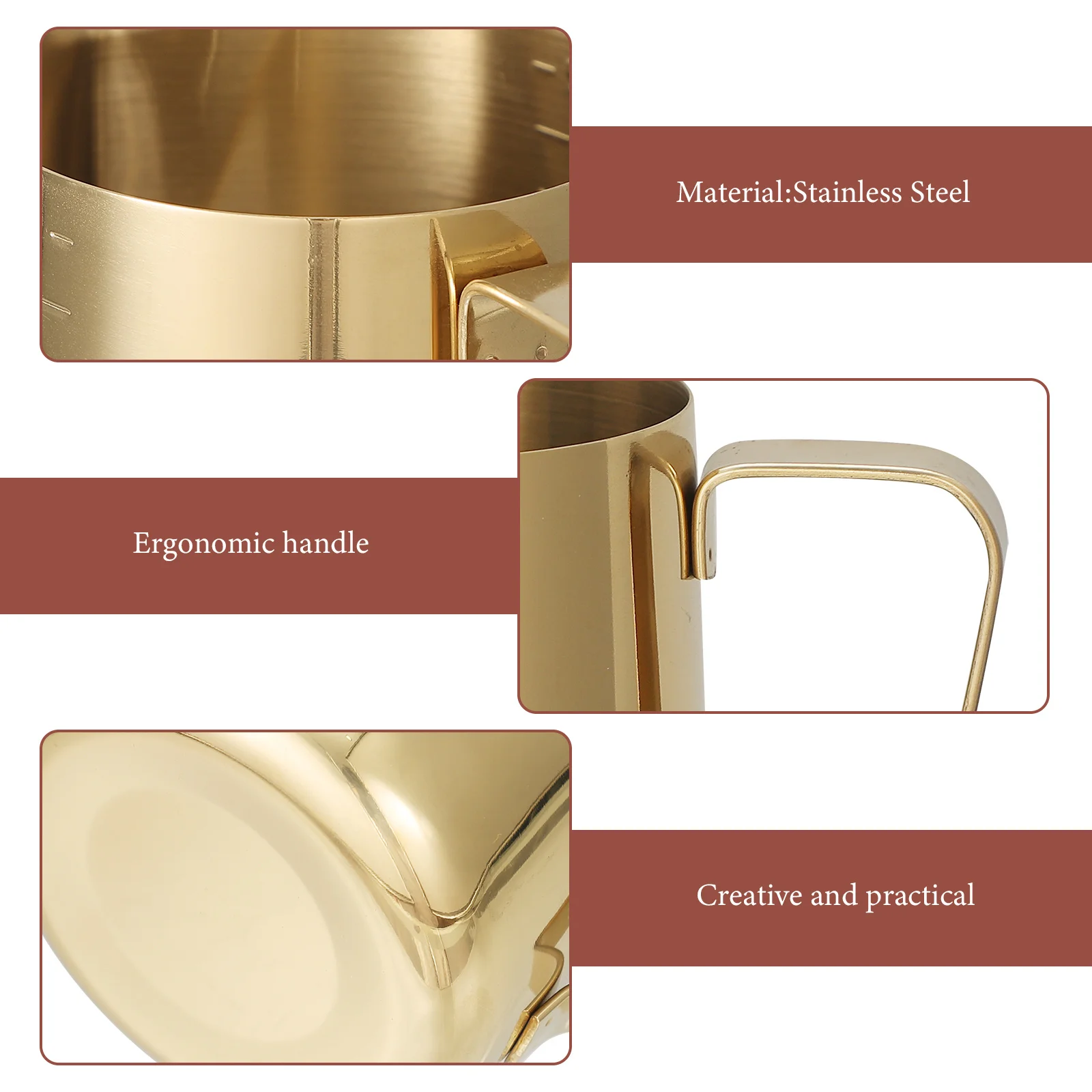 

Stainless Steel Milk Frothing Pitcher Heat Resistant Easy Clean Ergonomic Handle Perfect Latte Art Espresso Cappuccino