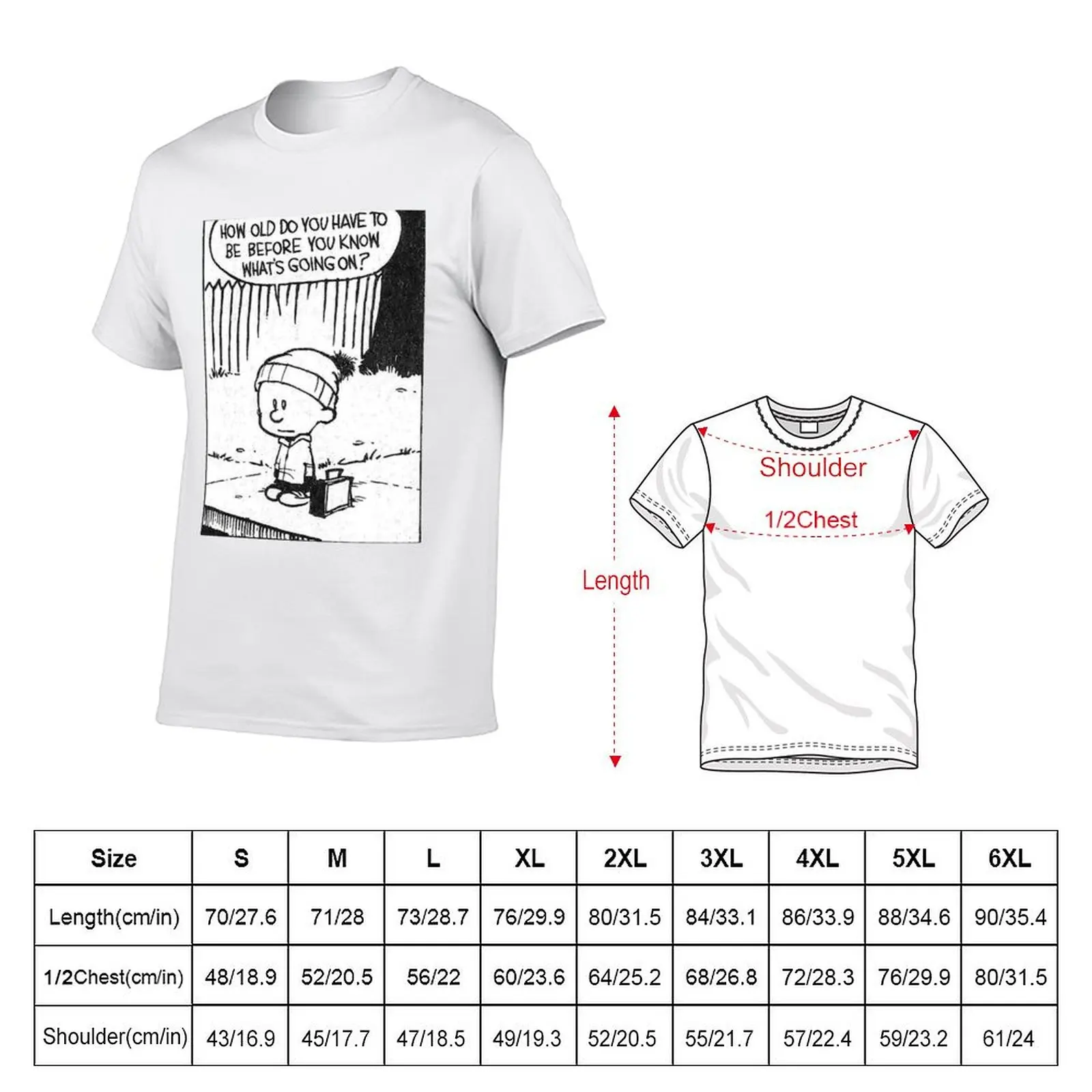 Calvin questions life. T-Shirt Anti-Pilling Casual T-Shirt