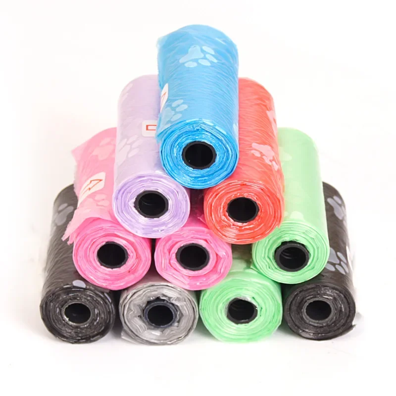 Pet Poop Bags Disposable Dog Waste Bags Bulk Poop Bags with Leash Clip and Bone Bag Dispenser 5 Rolls of 75 Pcs Bag