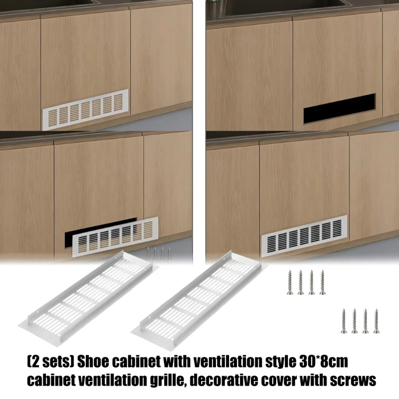 2Set Wide Rectangular Air Vent Ventilation Grille Cover Easy to Install