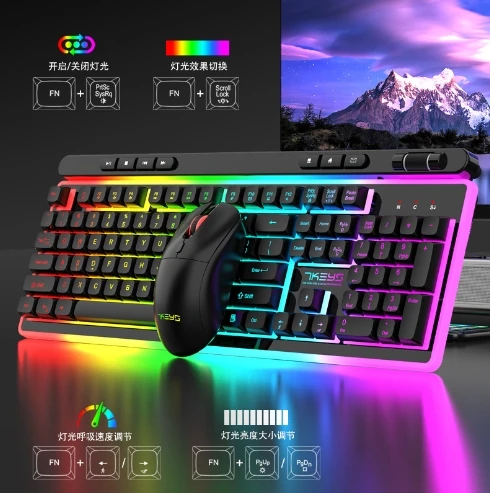 Wireless Keyboard and Mouse Set 4G Multimedia Wireless Keyboard and Mouse Set Smooth Gaming Essential Keyboard 48 Hours Shipping