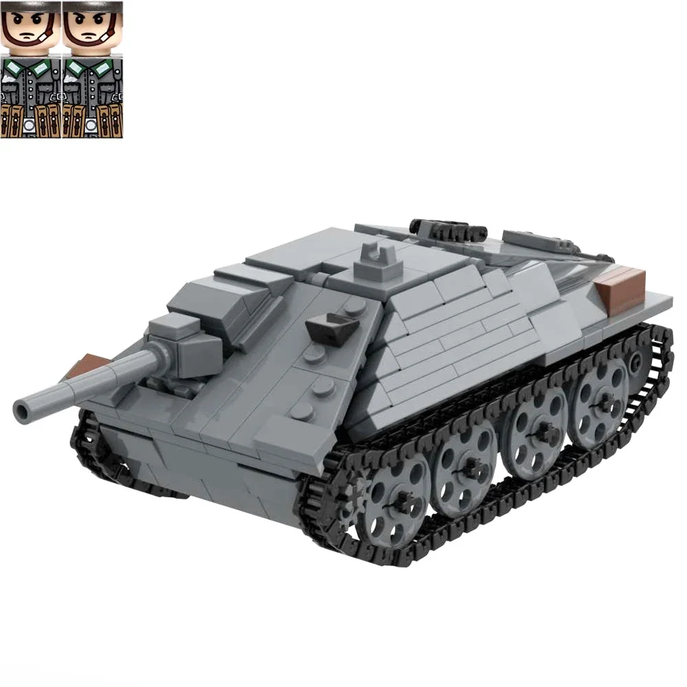 ww2 Military Model Hetzer Jagdpanzer 38t Sd.Kfz. 138/2 Building Block Toys Army War Bricks 2 Figure Soldiers Gift for Children