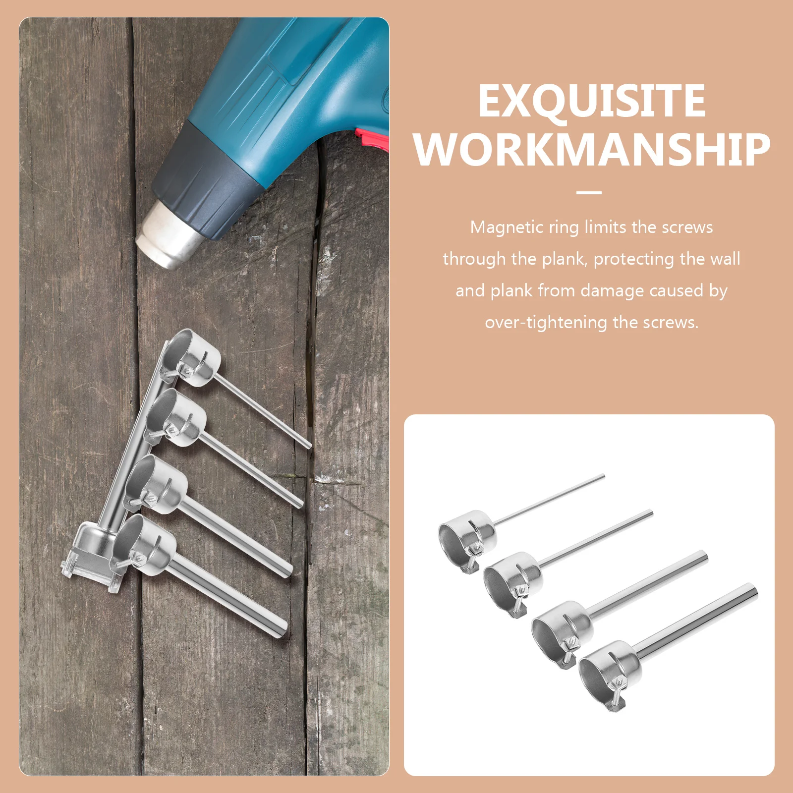 

4Pcs Hot Nozzle Kit 3 5 8 10Mm High Performance for Desoldering Stations Easy Replacement Strong Build