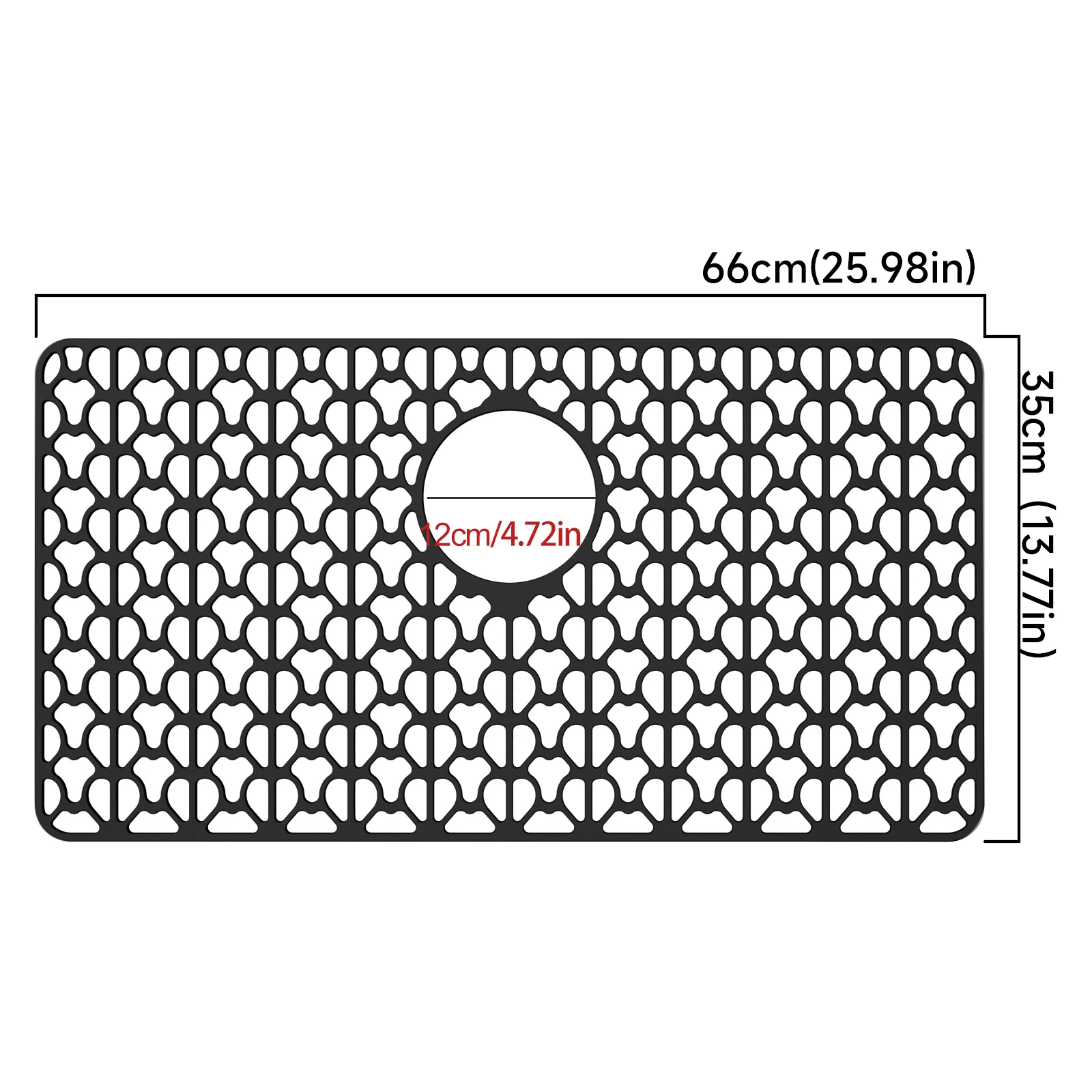 Honseadek Tapis D'Évier De Cuisine En Silicone Flexible - Grille De Protection Antidérapante 42x31cm, Résistant à La Chaleur Jusqu'à 260°C, Réduction Du Bruit