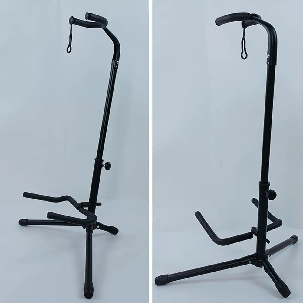 Metal Guitar Floor Stand Holder Suporte de guitarra folclórica dobrável Alaúde portátil Bass Rack para guitarra elétrica acústica Display Stand