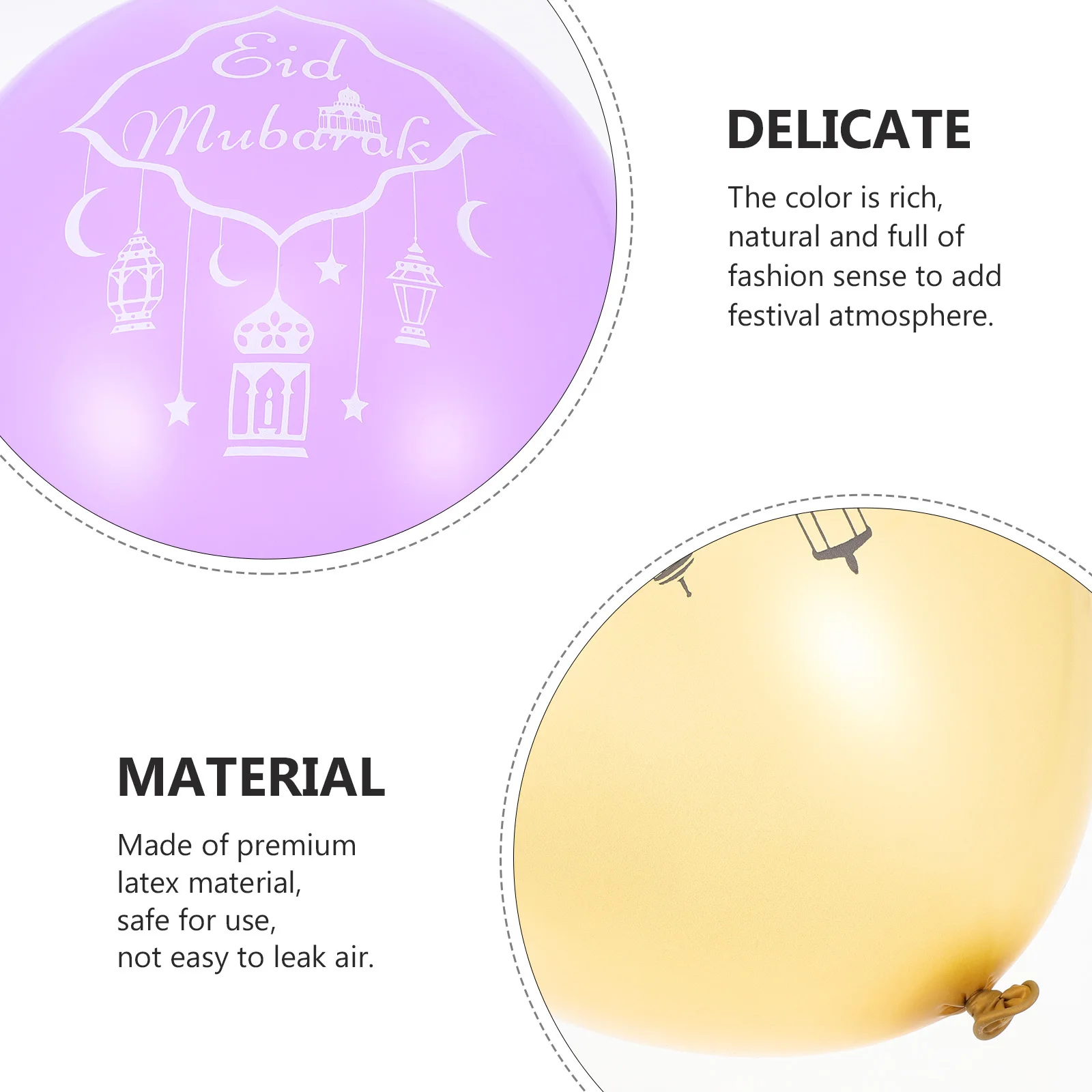 

Eid Balloon Set Mubarak Hanging Decoration The Banner Balloons Decorations for Home Decortions Purple