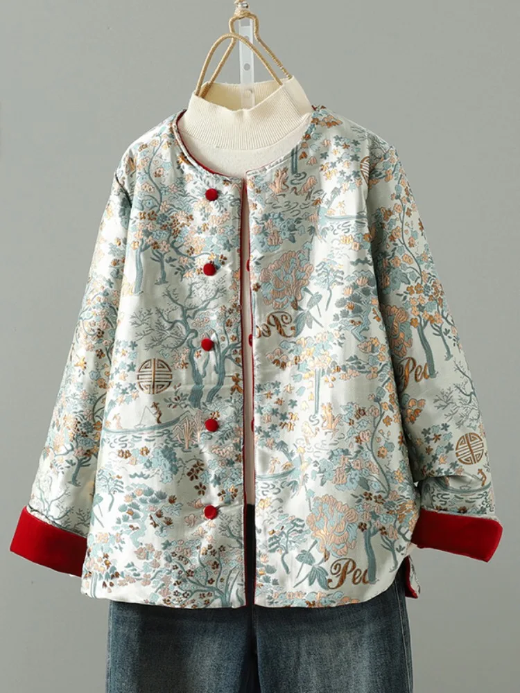 

Китайский Sle круглый Ne Velvet Jaet, женская зимняя двусторонняя одежда с хлопковой подкладкой, верхняя одежда цвета красного вина