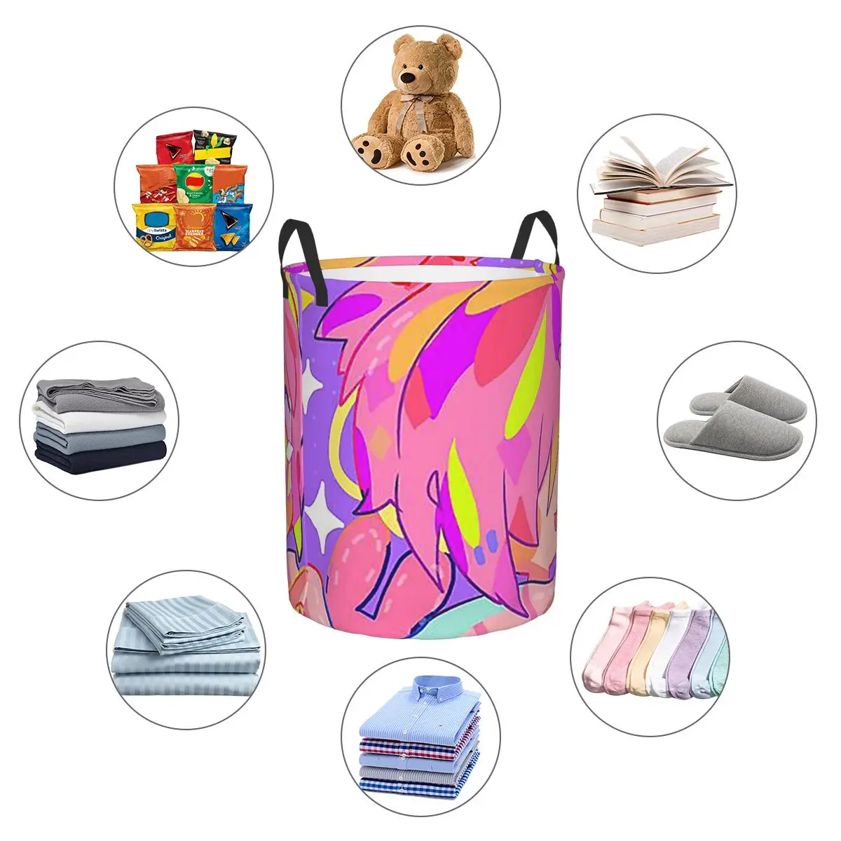 Mitsuba Toilet Bound Hanako-kun Butto Foldable Laundry Baskets Dirty Clothes Toys Storage Basket Large Waterproof Hamper