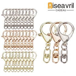 50pcs Trigger Lobster Clasp 8-Shaped Swivel Lanyard Snap Hook Key Chain Ring Hook Swivel Clasp Keychain Clips for DIY Hang Bag