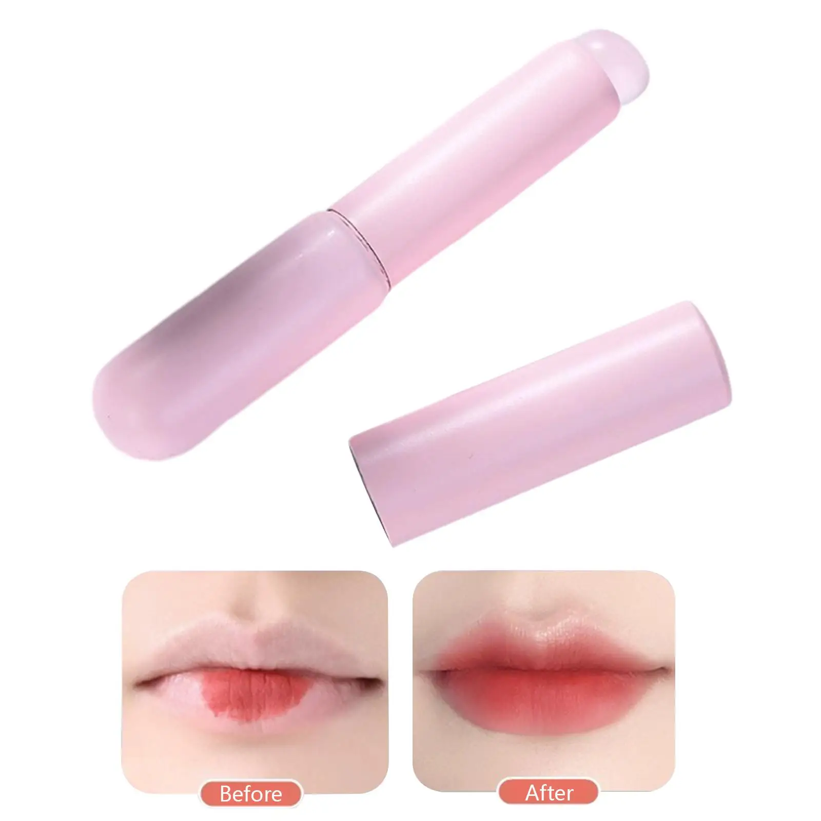 فرشاة شفاه من السيليكون محمولة مع واقي أنبوبي، أداة مكياج برأس مستدير، فرشاة أحمر الشفاه، فرشاة مكياج الشفاه للسفر المنزلي للاستخدام اليومي
