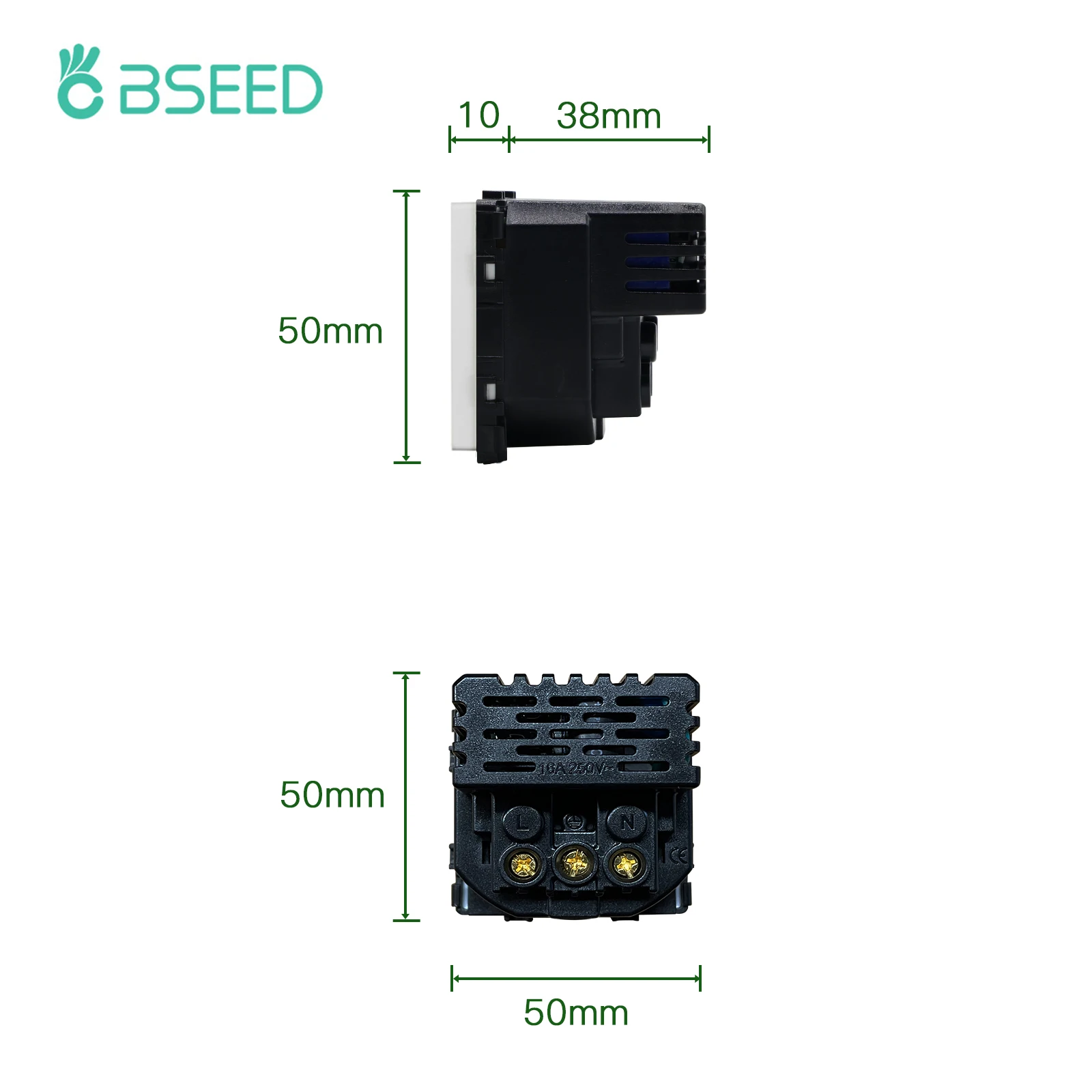 BSEED EU Standard Button Switch Part HDMI USB TV Internet Type-C Socket Function Parts With Glass Frame DIY Home Improvement