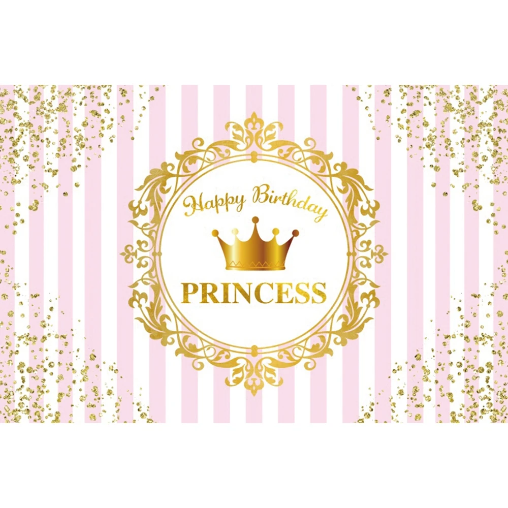 Pink Blue Golden Curtain Newborn Baby Shower Photocall Backdrop Boy Girl Princess Prince Birthday Custom Photography Backgrounds