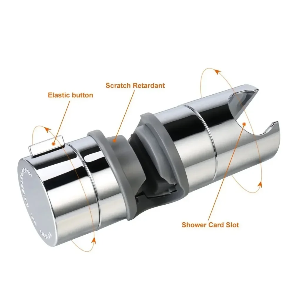 Hot Universal Shower Head Holder Adjustable 18~25mm ABS Chrome Shower Rail Holder Bathroom Accessories Shower Mounting Brackets - view 4