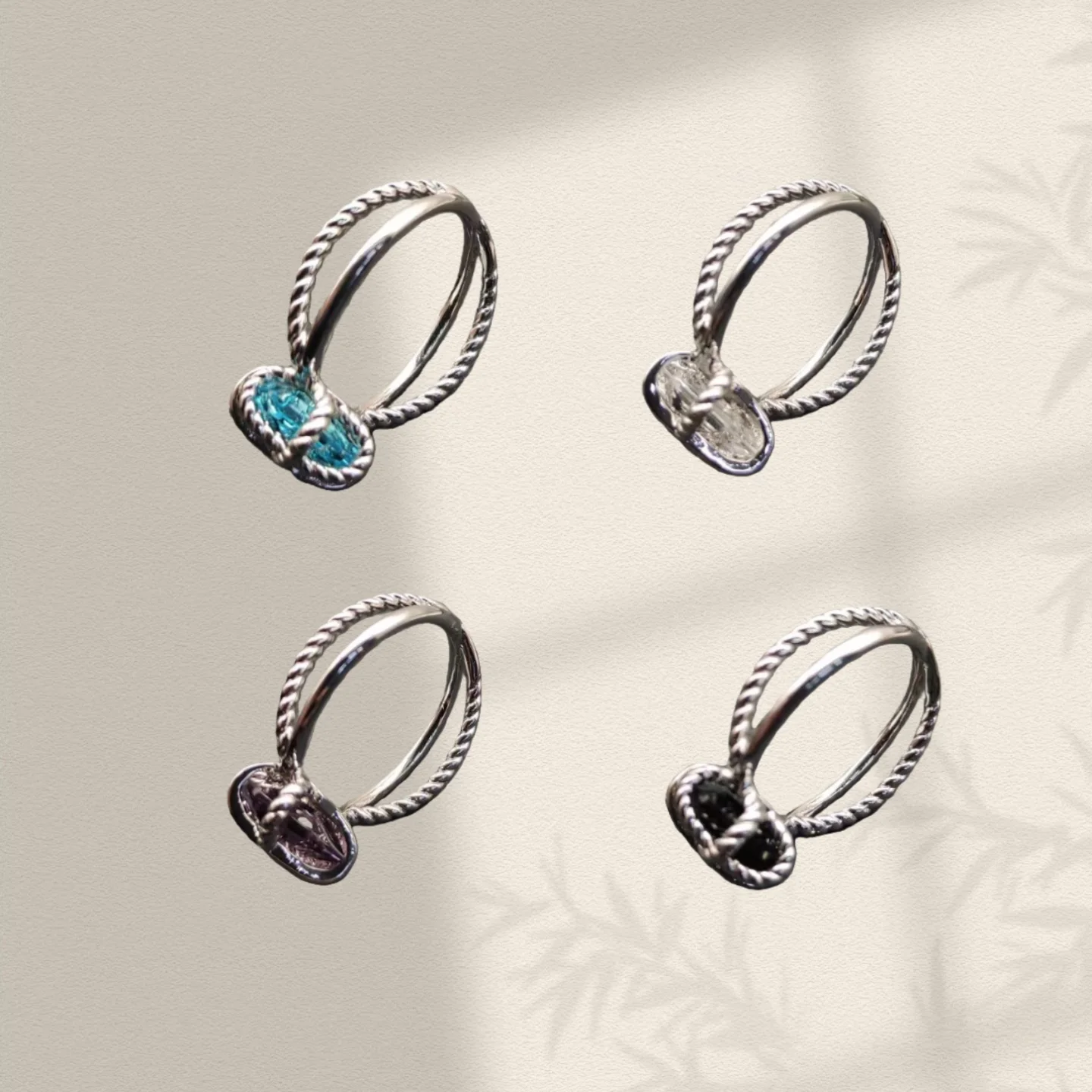 YK 2025 New 11mm Hexagonal Crystal Ring, Unisex, Fashionable, Trendy, Retro, Simple, Classi Luxurious Jewelry