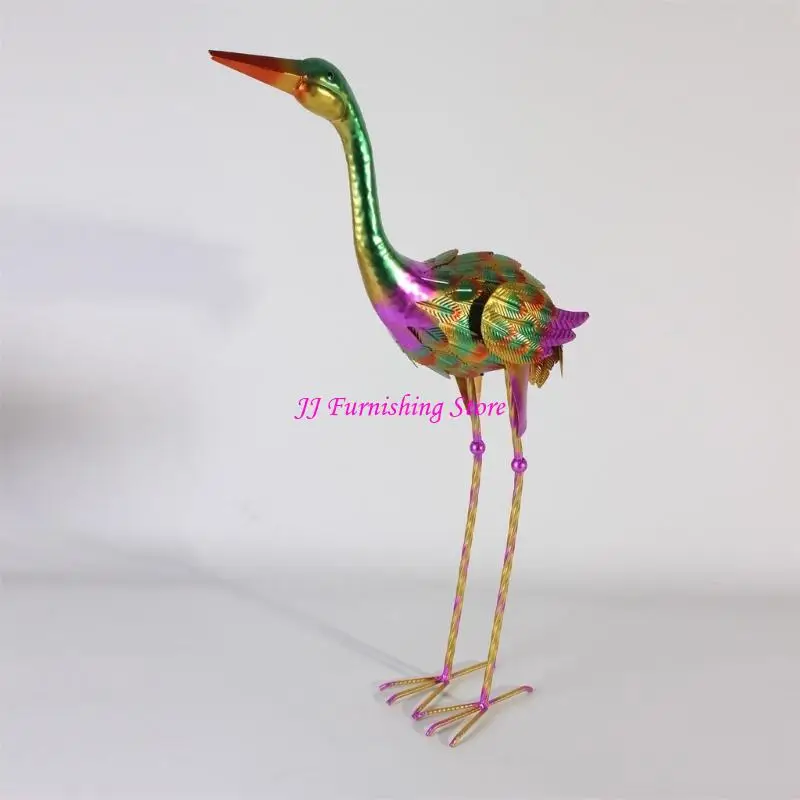 

A9LB Iron Bird Figurine Statue Outdoor Spaces Sculpture Ornaments Vintage Decoration