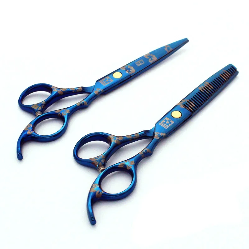 Blue Black Color Professional Hairdressing Scissors Tooth Scissors Household Sisscors Sharp Scissors Hair Cut