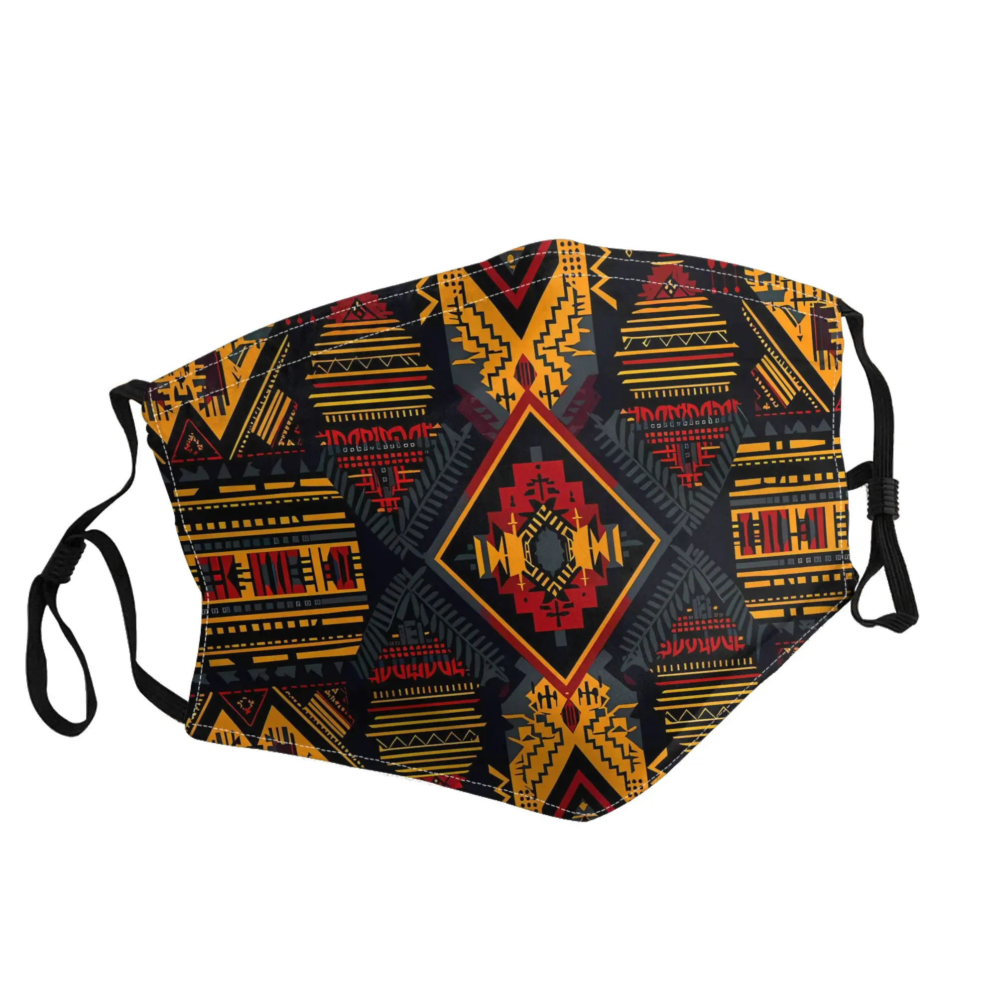 

African Kente Mask Unisex Outdoor Fashion Printed
