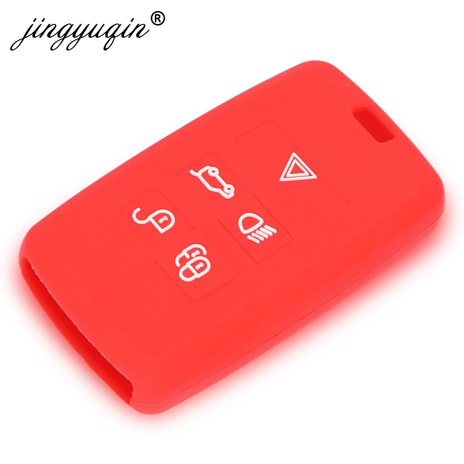 jingyuqin 2018- Silicone Car Key Case Cover For Land Rover Discovers 4 5 Range Rover Evoque Freelander 2 Velar fit Jaguar E-Pace