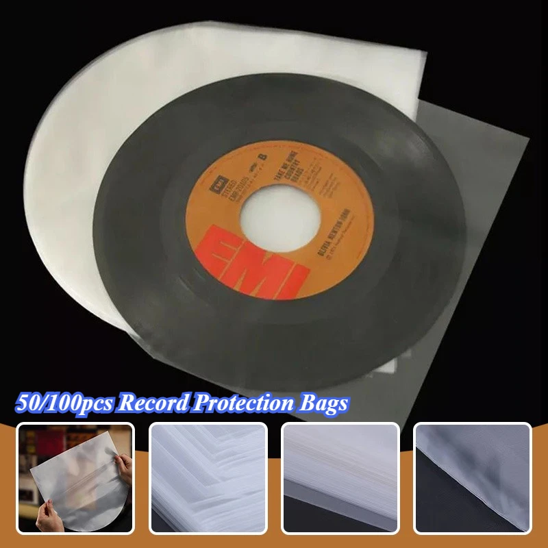 50/100pcs 7/10/12inch Record Inner Protection Bags Anti-static Lined OPP Material Vinyl Sleeve for Home Audio Record Storage