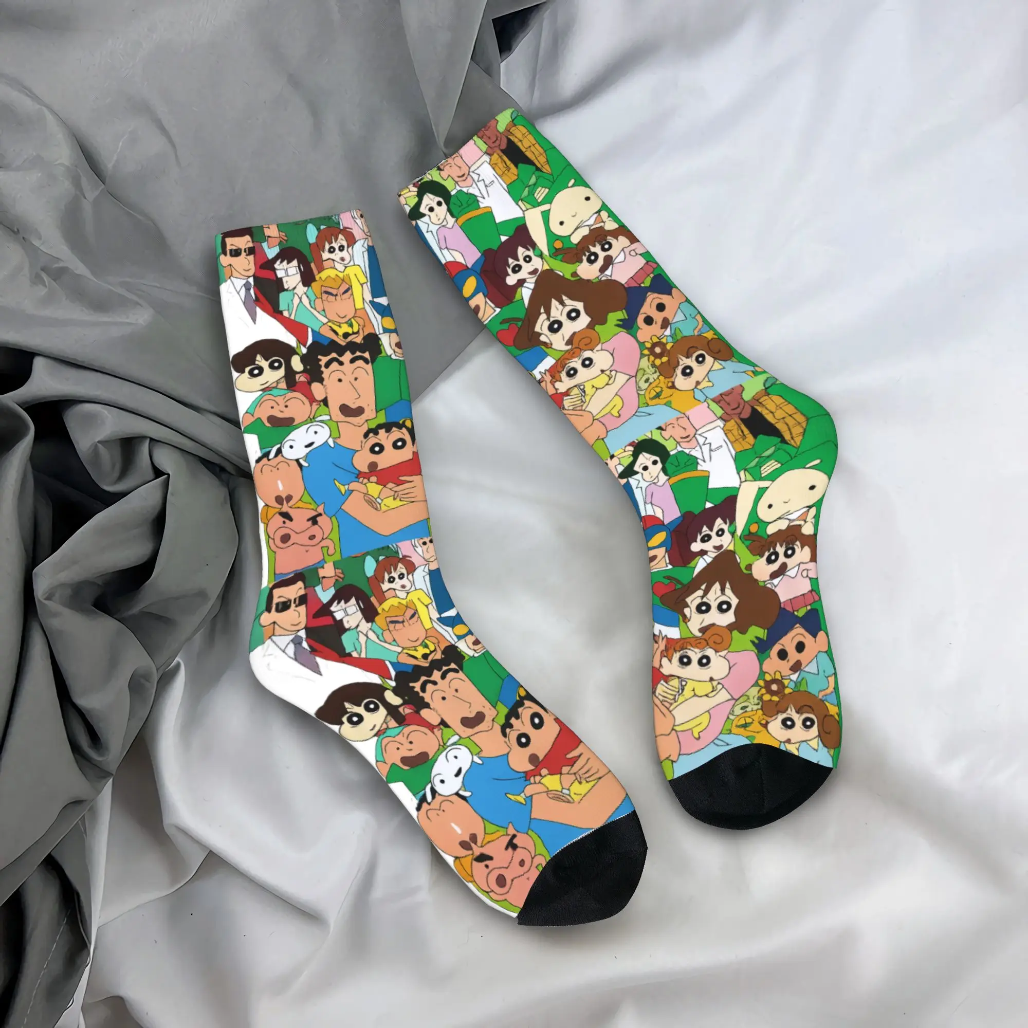 Crayon Shin-chan Medias Patrón Calcetines divertidos Otoño Calcetines antideslizantes Hombres Escalada Calcetines suaves cálidos