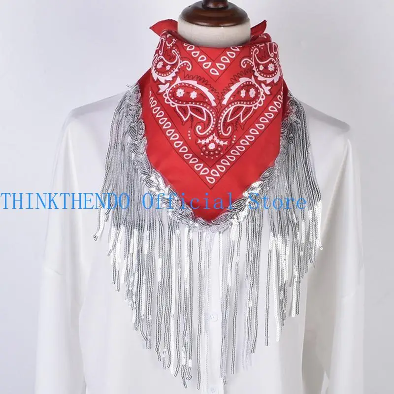 

39BB Bachelorette Bandanas Cowgirl Bandanas Sequin Neckerchief Bandanas For Women