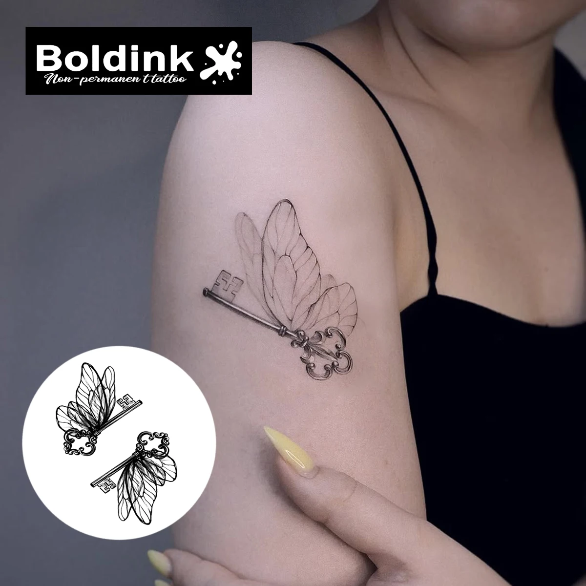Touches avec tatouage temporaire ailes de papillon, dure jusqu'à 15 jours, nouvelle technologie, autocollant semi-permanent magique étanche.