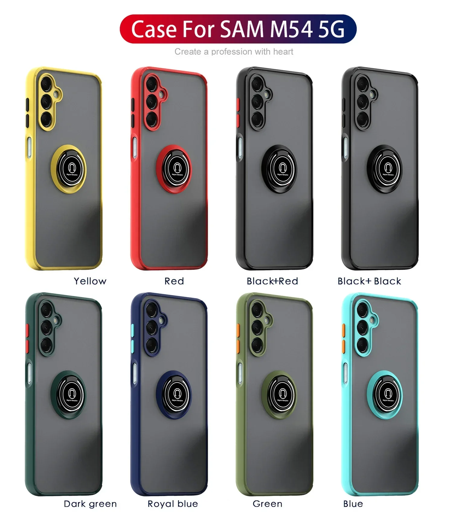 Funda con soporte de rotación 360 para Samsung Galaxy M54 5G, carcasa magnética para vehículo Galaxy M14/Galaxy M13 India/Galaxy M23 M33 M53