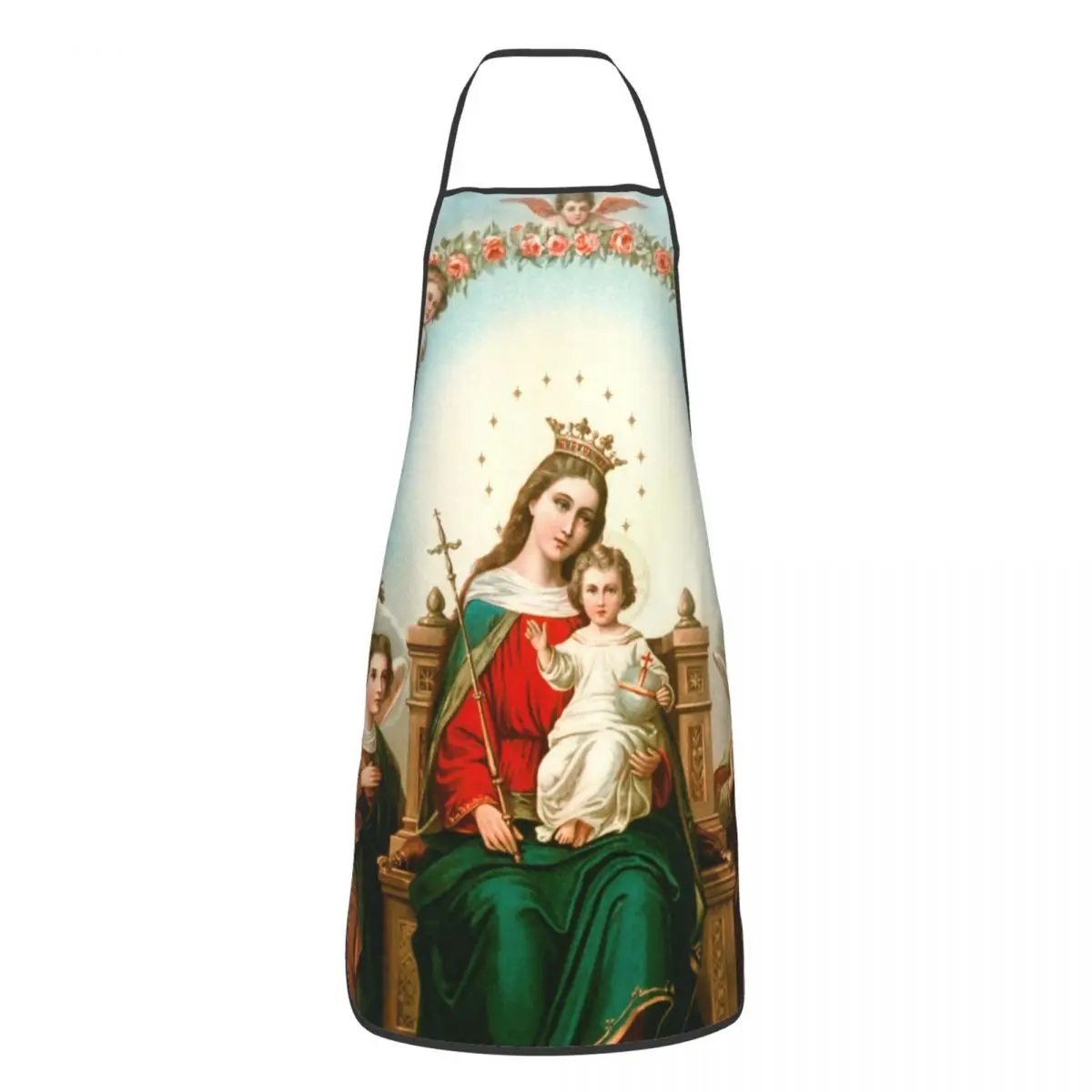 Custom Virgin Mary Apron Women Men Unisex Bib Catholic Christian Cooking Kitchen Tablier Cuisine Chef Gardening