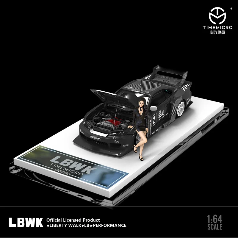 TimeMicro 1:64 LBWK S15 Black limited2000 Diecast Model Car