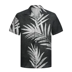 Men's shirt pattern shirt 3D printed short sleeved casual outdoor Hawaiian men's button shirt soft and comfortable material