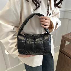 Winter Puffer Top Handle Bag PU Quilted Women Bag High Quality Down Small Handbags Cotton Padded Soft Shoulder Bags Designer Bag