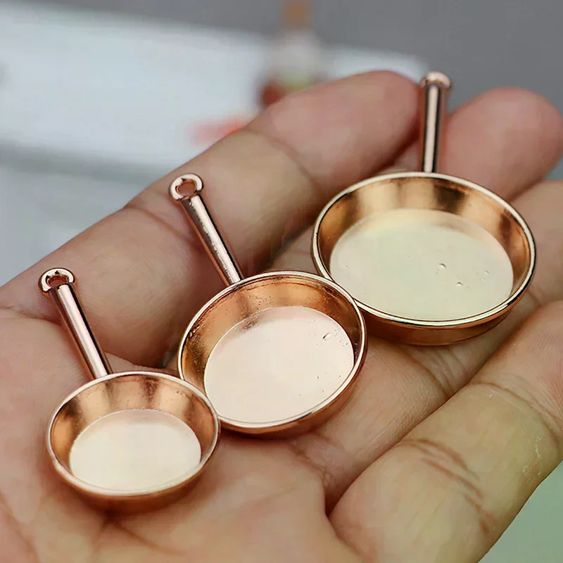 1Set 1:12 Poppenhuis Miniatuur Koekenpan Braadpan Metalen Kookgerei Keuken Model Decor Speelgoed Poppenhuis Accessoires