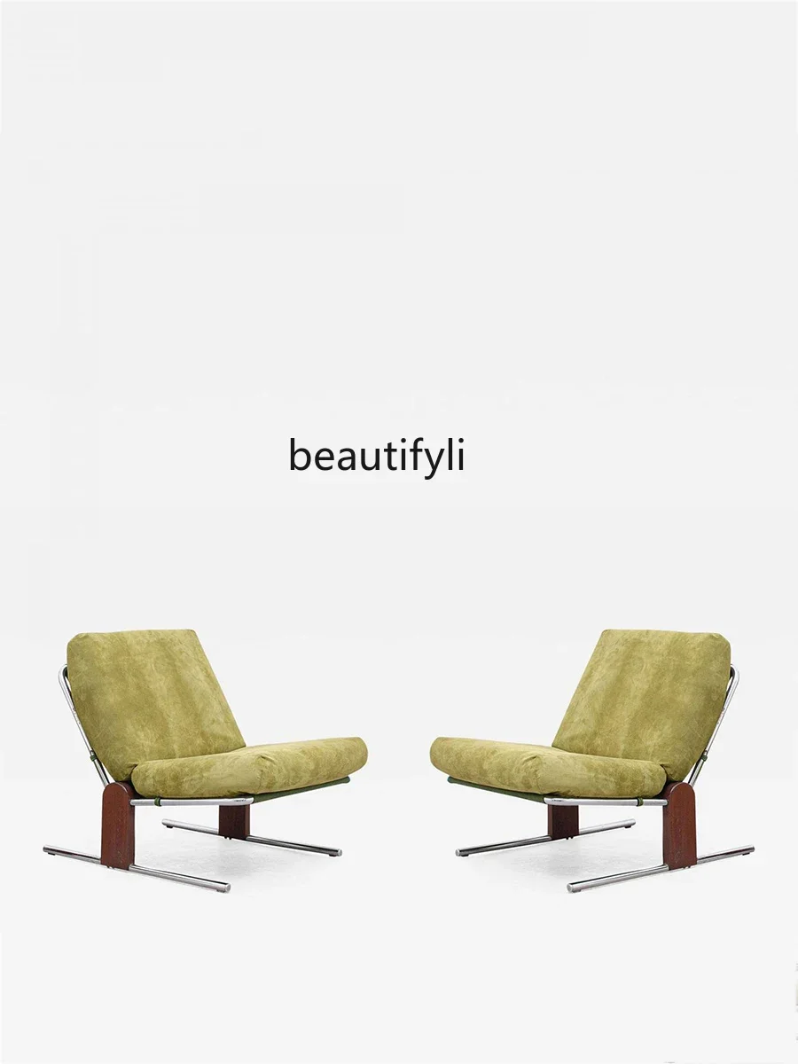 

zq1Nordic Creative Designer Model Leisure Chair Stainless Steel Single-Seat Sofa Chair