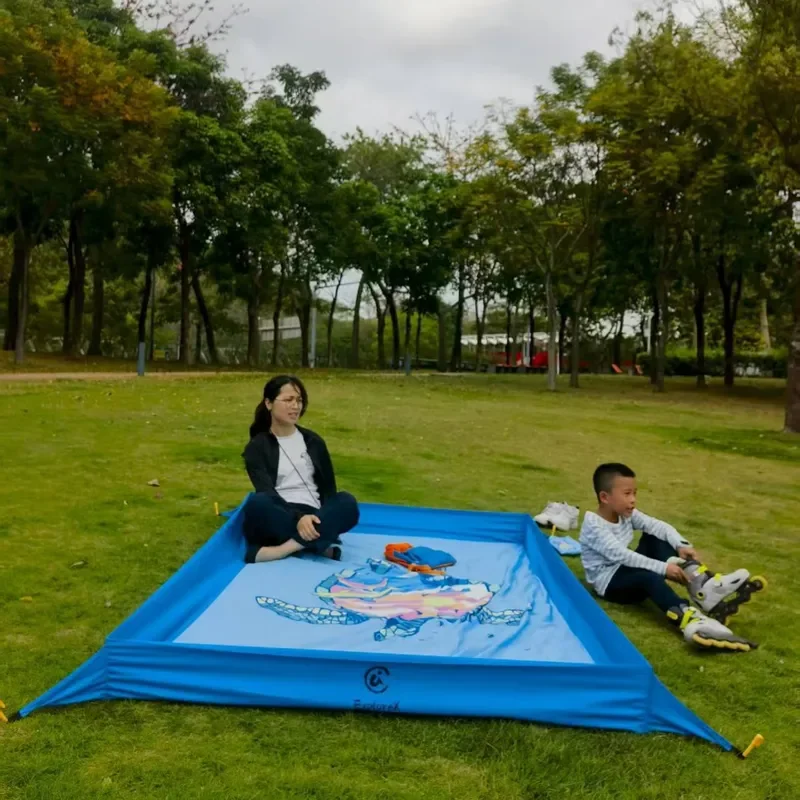 Waterproof Beach Mat Sand Barrier Fence Outdoor Picnic Blanket Portable Ground Sheet for Camping Hiking Garden Lawn
