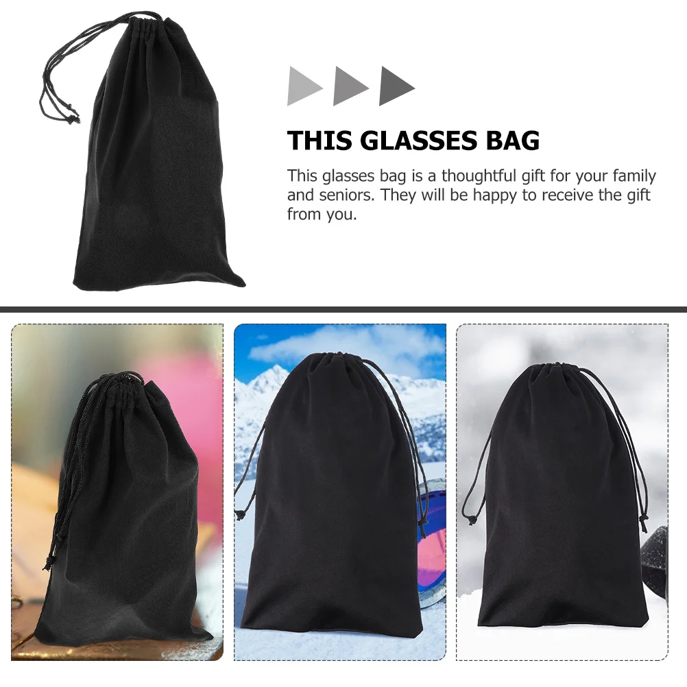 12 stks Sneeuwzak Microfiber Draagbare Zonnebril Pouch Outdoor Reizen Brillen Opslag Trekkoord Brillen Tas Houder