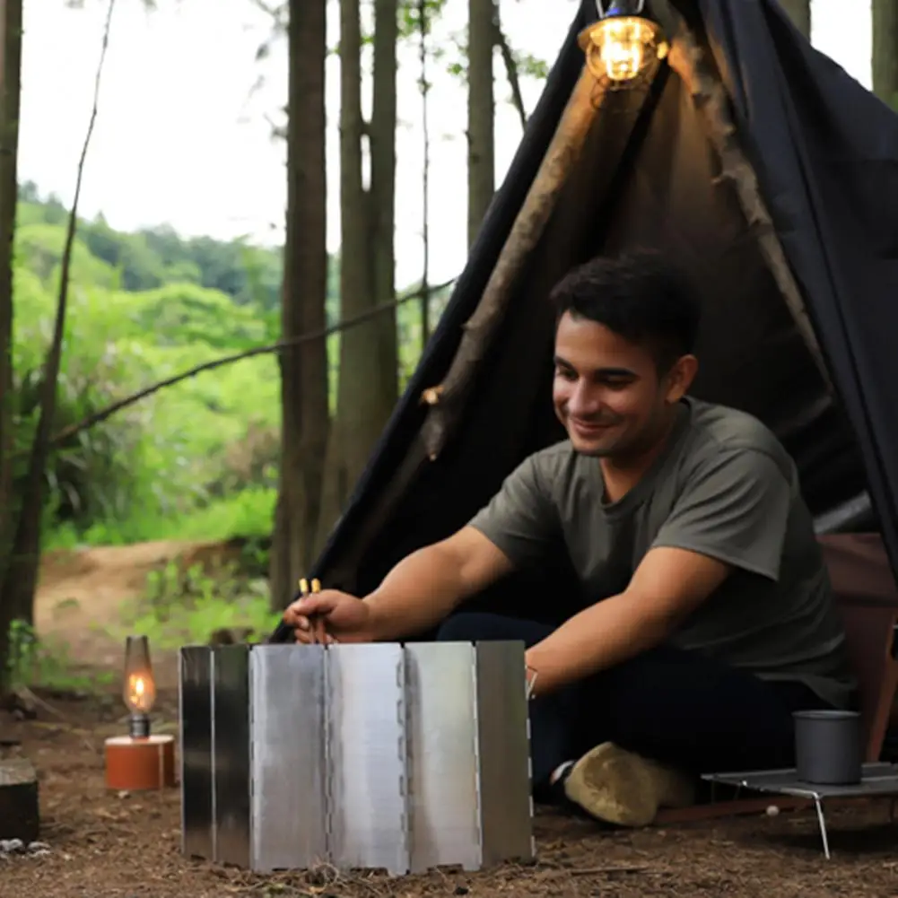 

Термостойкая плита, портативная легкая походная плита, ветрозащитная плита для походов на открытом воздухе, пикника, металлическая ветрозащитная бутановая газовая плита для максимум