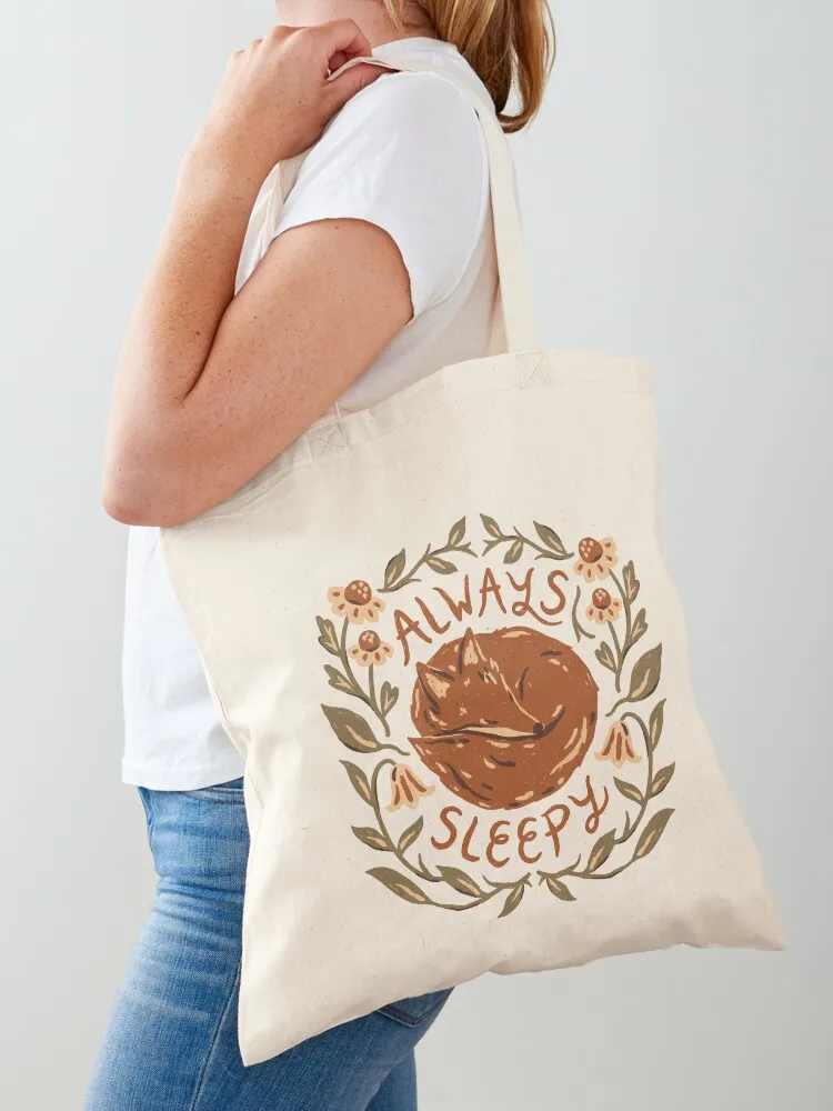 

Always Sleepy Fox Tote Bag shopping bag canvas tote bag luxury women Beach