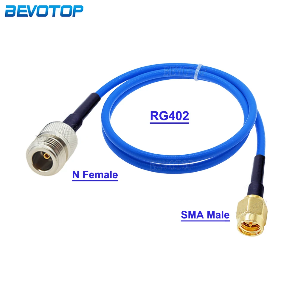 N Female to SMA Male RF Connector SMA to N Type Adapter Semi-Felxible RG402 RF Coaxial Cable Pigtail Extension Cord Jumper