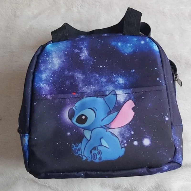 Stitch Lunch Bag Cute Large Capacity Storage Bag Cartoon Printed Bag Primary School Picnic Bag Portable Lunch Box Bag for Work