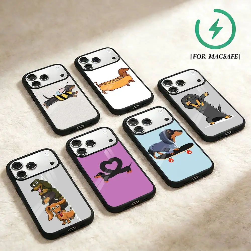 

Cute Dachshund Phone Case For iPhone 17,16,15,14,13,12,Plus,Pro,Max for Magsafe Magnetic Wireless Charging