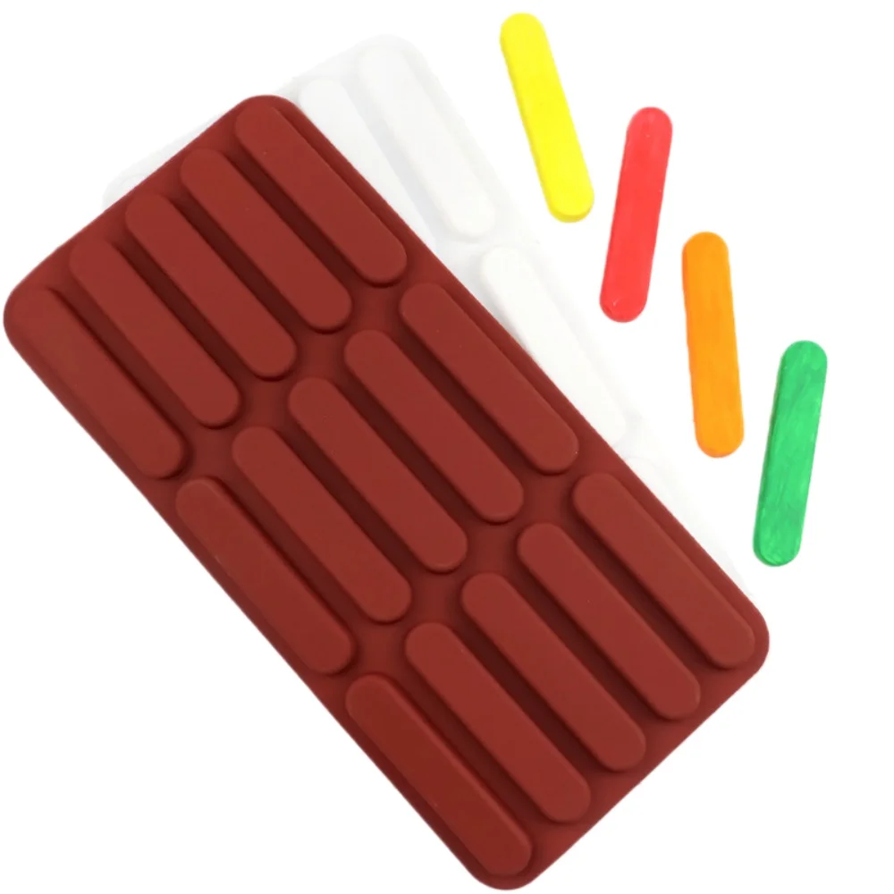 15 Hole Silicone Finger Biscuit Mold Chocolate Bar Mold Cigar Fernando Long Strip Mousse French Dessert Cheese Bar Baking Tools