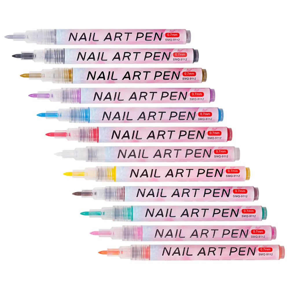 12 قطعة أدوات الرسم الفنية لوازم الفن لتصميم ثلاثي الأبعاد أقلام طلاء الأكريليك طلاء الأظافر أقلام الكتابة على الجدران مستلزمات الأظافر مجموعة ديكور #5