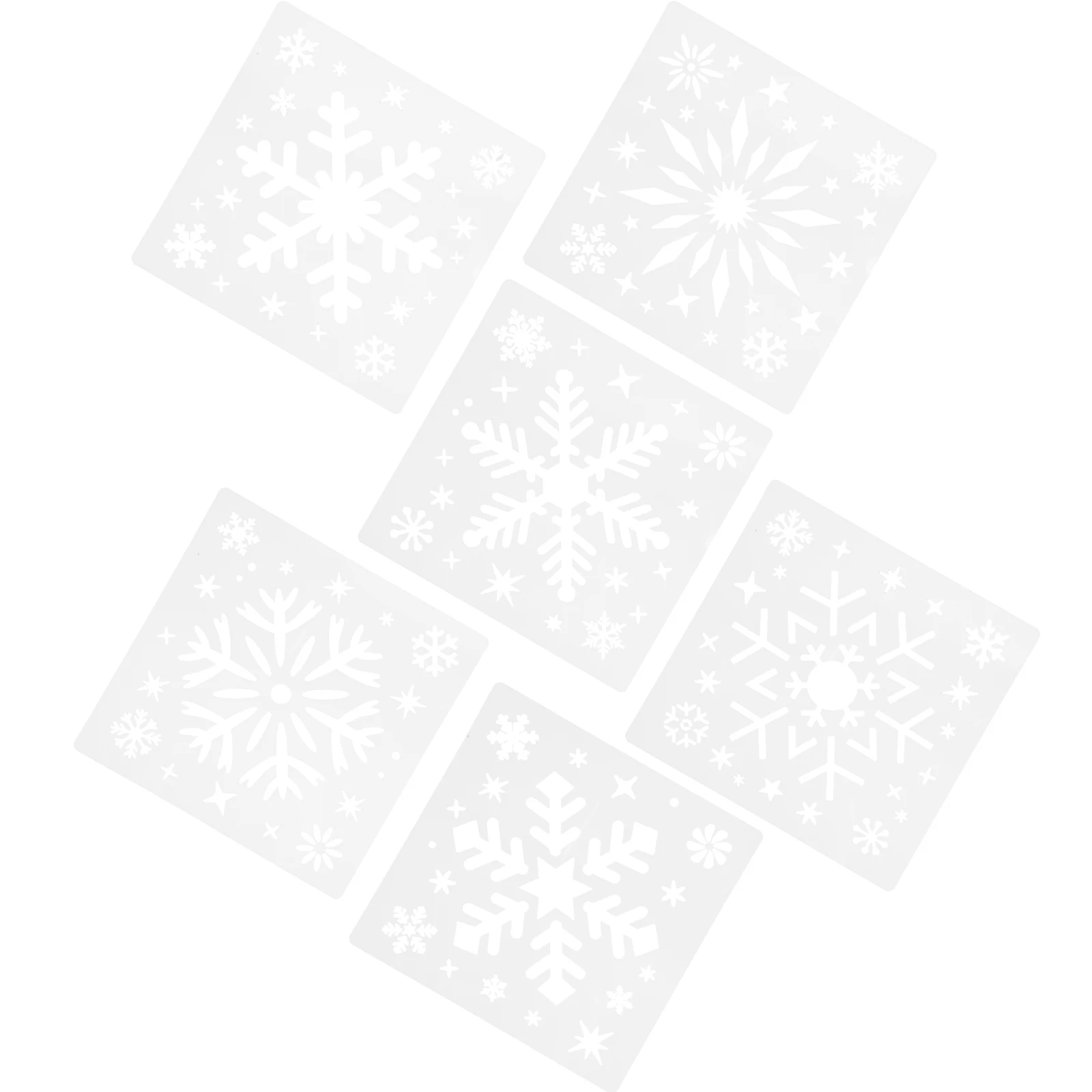 

6pcs Snowflake Templates Reusable Plastic Craft Stencils for DIY Decor Photo Album Greeting Cards Classroom Arts Supplies