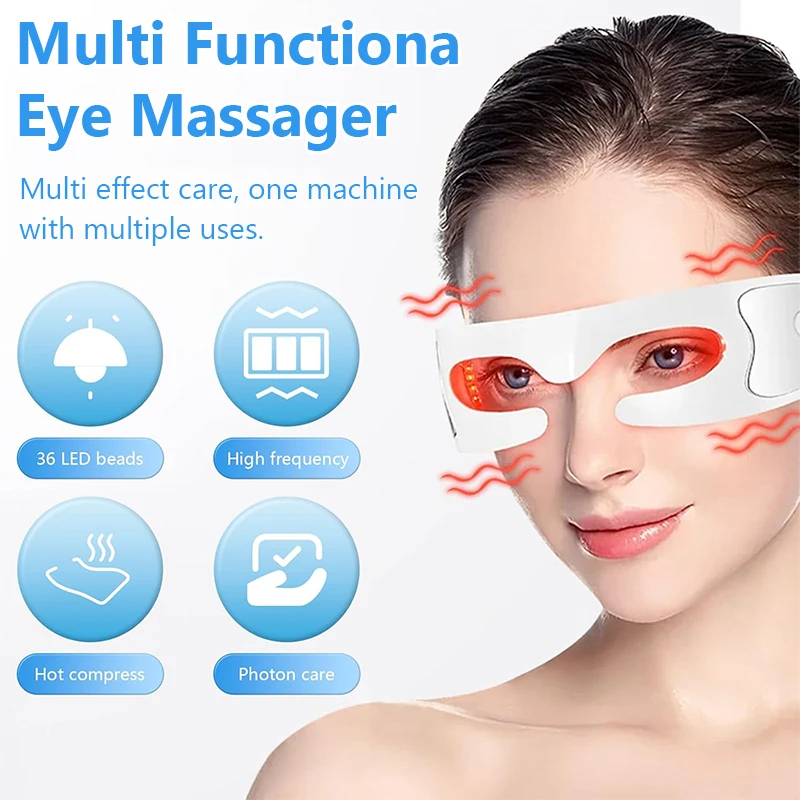 ثلاثية الأبعاد العلاج بالضوء الأحمر مدلك العين EMS الهالات السوداء الانتفاخ التجاعيد تقليل عيون التعب الإغاثة الاسترخاء العناية بالجمال #2
