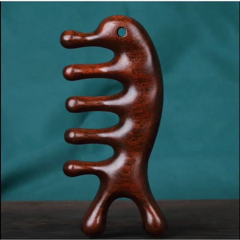 

Meridian Massage Five Tooth Handleless Wooden Point Acupuncture Head Wide Tooth Sandalwood Comb