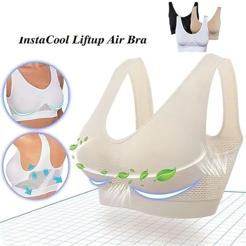 Bras for Women Breathable Cool Liftup Air Bra Plus Large Size Comfortable Mesh Full Support Sports Bras for Women