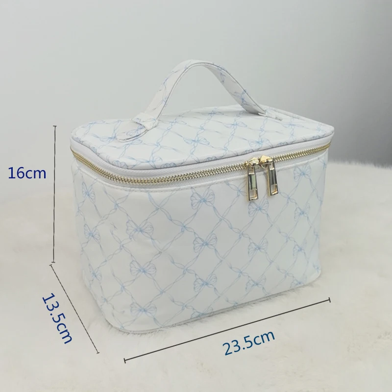 New Bow Beauty Box Waterproof Travel Cosmetic Portable Bag Custom Female Wash Makeup Make Up Bag Toiletry Storage Organizer