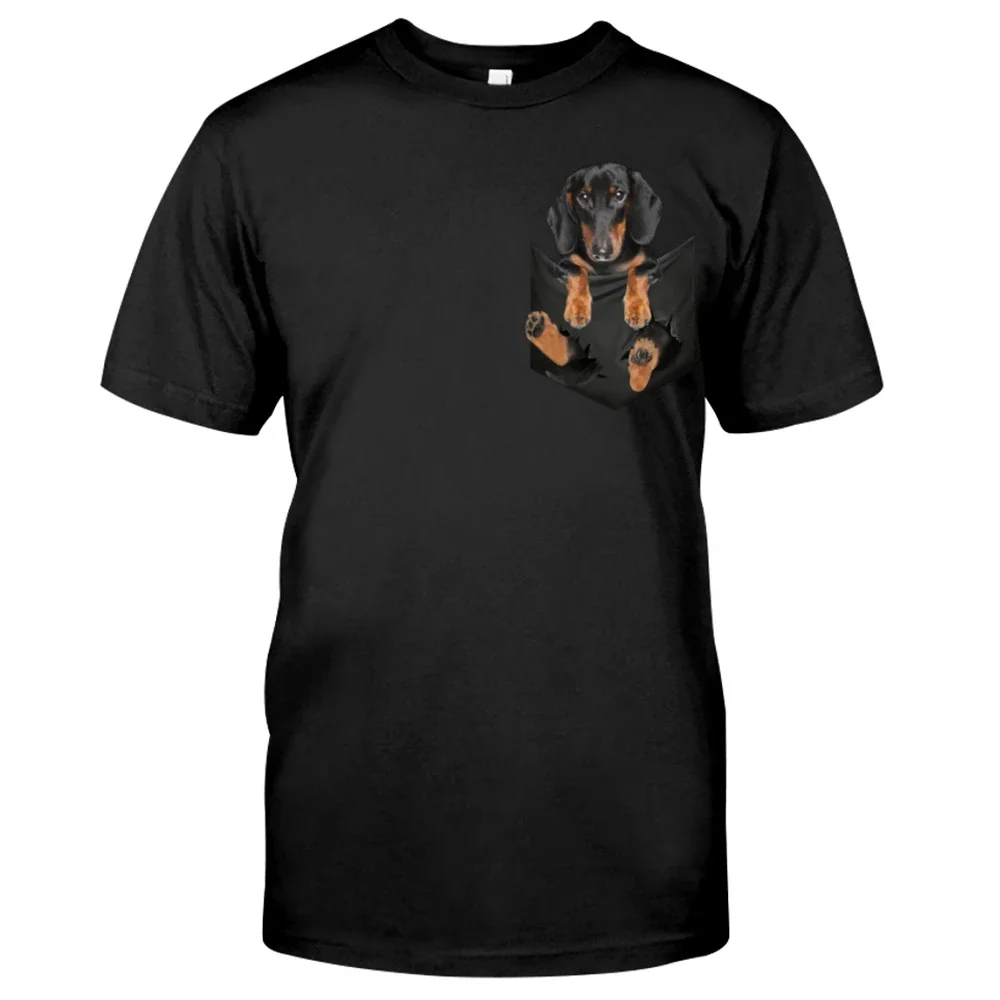 

CLOOCL Забавная футболка с таксой и 3D принтом Хлопковая рубашка Модный бренд Harajuku Повседневный топ с круглым вырезом Хлопковая черная футболка Прямая доставка